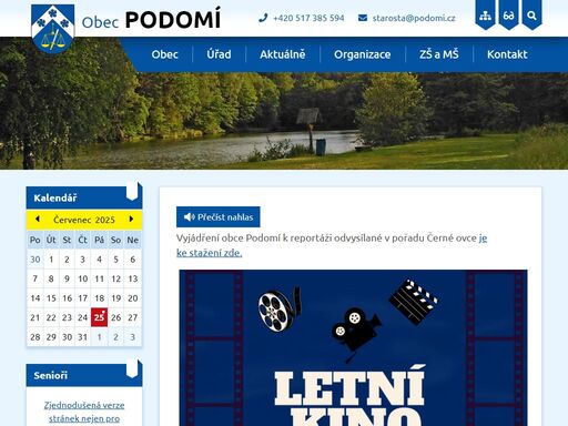 oficiální stránky obce podomí