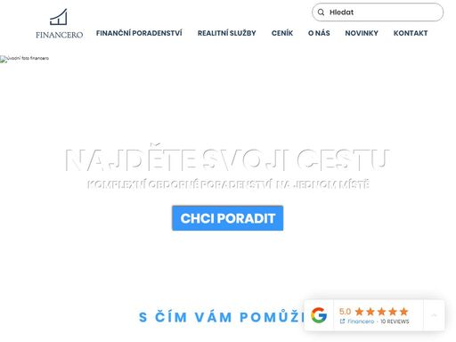 vyberte si lepší budoucnost - vyberte si financero. nezávislé finanční poradeství a realitní služby pod jednou střechou.