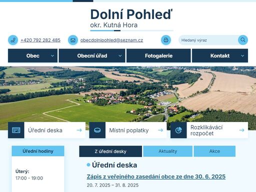 oficiální stránky obce dolní pohleď