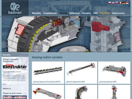 společnost kešner a.s. je výrobní strojírenská firma, nabízející služby v oblasti technologické dopravy a skladování sypkých a kusových materiálů. | www.kesner.cz