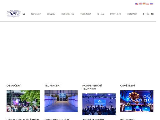 kompletní technické zajištění konferencí, ozvučení, osvětlení akcí, projektory, obrazovky, tlumočení, záznam zvuku, stream videa, interakce.