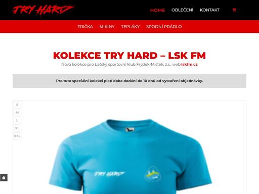 e-shop zaměřený na značkové sportovní a volnočasové oblečení - try hard, nejen pro sportovce.