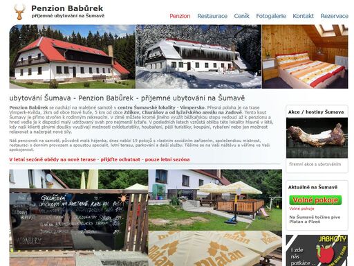 ubytování šumava, levné ubytování na šumavě, penzion babůrek, ubytování, šumava