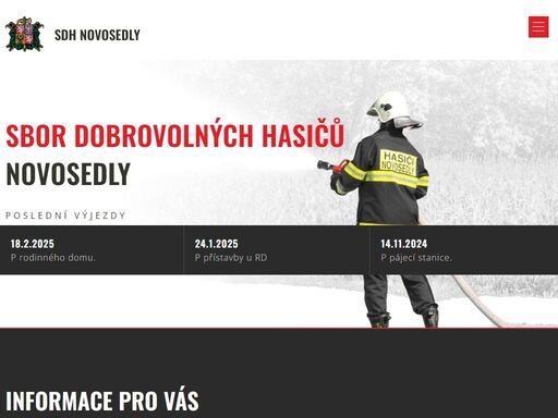 informace o sboru, hasičských závodech a dalším. hlavním cílem je posílit akceschopnost hasičů v obci novosedly a nejbližším okolí.