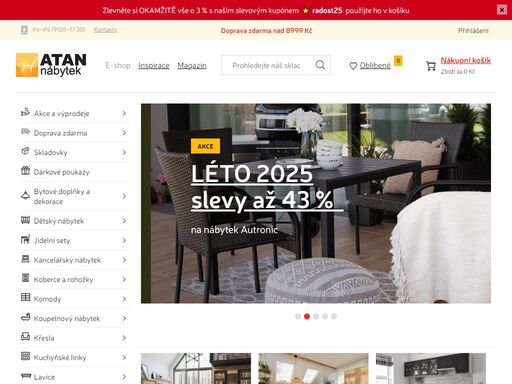 moderní, kvalitní i levný. přesně takový nábytek si lze pořídit přes náš e-shop. nakupujte online z pohodlí domova. 