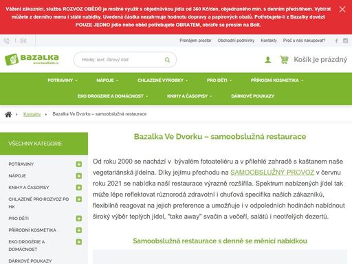 bazalka ve dvorku – samoobslužná restaurace