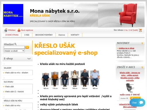 křeslo ušák , křesla  pro seniory, křesla na míru, specializovaný e-shop na křesla ušák