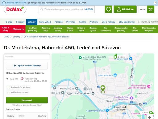dr. max lékárna, habrecká 450, ledeč nad sázavou | dr. max lékárna