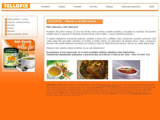 tellofix.cz - polévky, omáčky, koření a dezerty