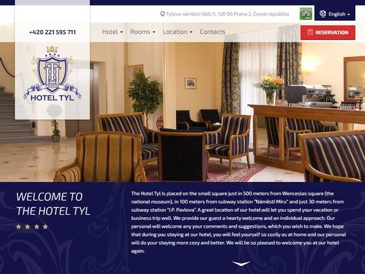 hotel tyl is a four-star hotel which enjoys a quiet location in center of prague.