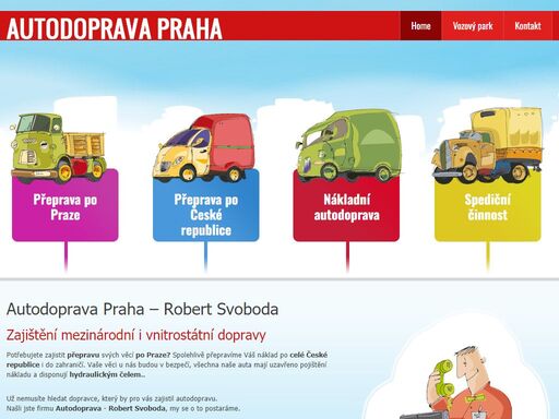 zajišťujeme přepravu i stěhování po praze i celé české republice, pojištění nákladu, mezinárodní autodoprava, hydraulické čelo.