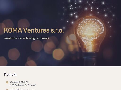 koma ventures s.r.o. - investování do technologií a inovací