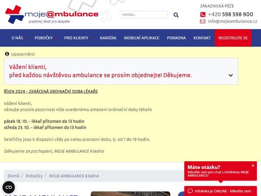 moje ambulance – největší síť ordinací praktických lékařů pro dospělé v čr. 12hodinová ordinační doba, online registrace i objednávka, hrazeno ze zp. 