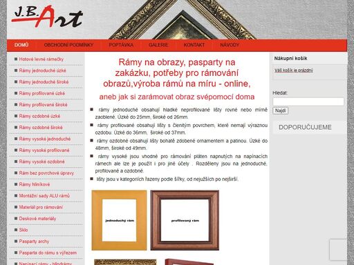 výroba obrazových rámů na zákázku online. e-shop se vším, co potřebujete pro rámování. rámy na zrcadla | dřevěné a hliníkové rámy na obrazy | parparty