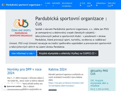 pardubická sportovní organizace, z.s. - oficiální stránky regionální organizace české unie sportu - region pardubice.