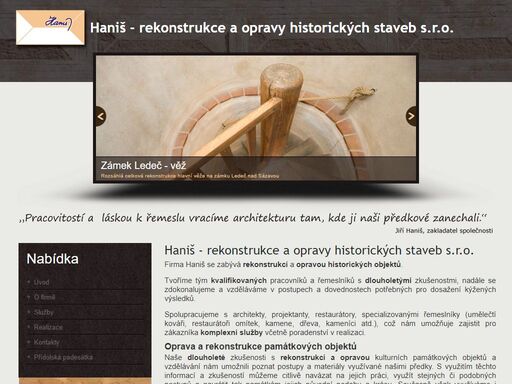 haniš - rekonstrukce a opravy historických objektů a staveb