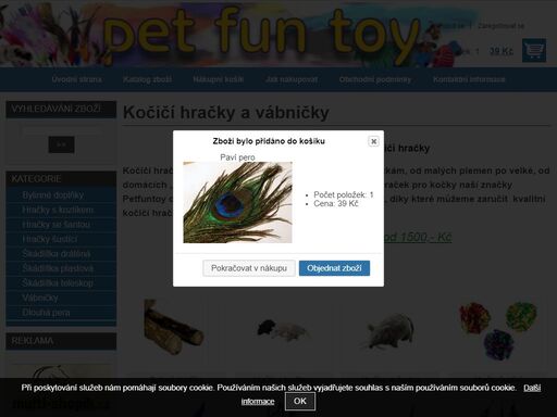 originální české hračky, škádlítka a vábničky pro kočky