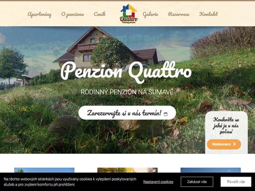 penzion quattro je útulný rodinný penzion, nově postavený na louce v jednom z nejkrásnějších míst šumavy.
