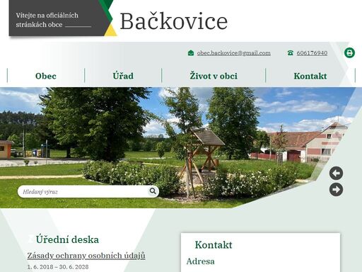 oficiální stránky obce bačkovice