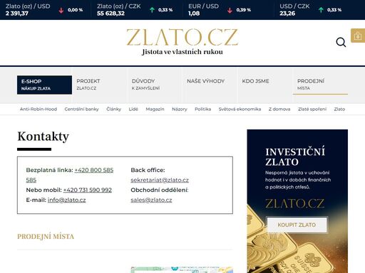 zlato.cz - první český portál o investici do zlata. nákup zlata, spoření do zlata, zpravodajství, fakta, tipy a triky... vše o zlatu na jedné adrese.
