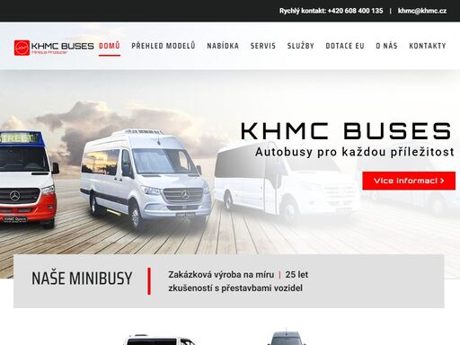 khmc buses je českým výrobcem minibusů, luxusních autobusů a speciálních vozidel již od roku 1995. mercedes-benz, man, volkswagen crafter