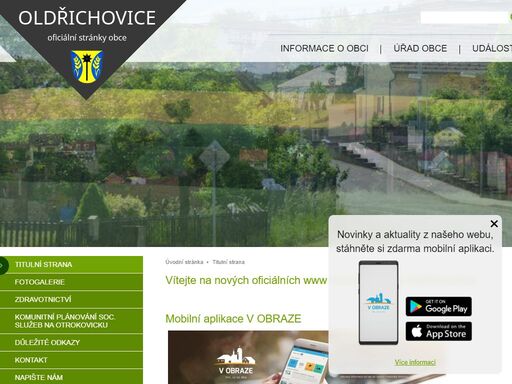 oficiální stránky obce oldřichovice