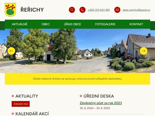 oficiální stránky obce řeřichy