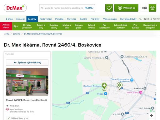 dr. max lékárna, rovná 2460/4, boskovice | dr. max lékárna