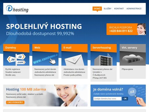 spolehlivý webhosting, serverhousing a rychlá registrace domén od thosting.cz