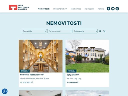 team-rm.cz. moderní realitní kancelář se specializací na prodeje a pronájmy bytů, domů, pozemků a komerčních nemovitostí.