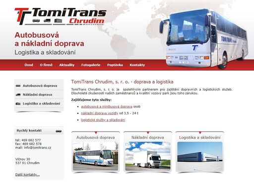 tomitrans chrudim, s. r. o. - autobusová a nákladní doprava, skladování a logistika