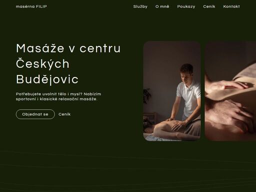  relaxujte a regenerujte s našimi sportovními a klasickými masážemi. masérna filip nabízí individuální péči v centru českých budějovic. objednejte se online.