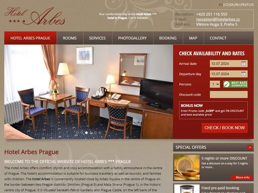 hotel arbes prague ??? official web ??? - comfort accommodation in the centre of prague - between districts: smichov - prague 5 and malá strana - prague 1