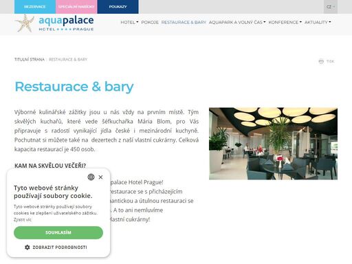 restaurace & bary, aquapalace hotel prague