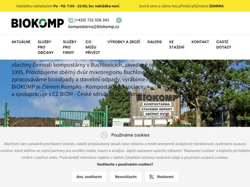 společnost biokomp s.r.o. byla založena na jaře 2017. převzala všechny činnosti kompostárny v buchlovicích.