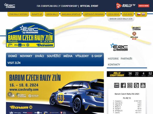 official website of barum czech rally zlín, a round of the fia european rally championship