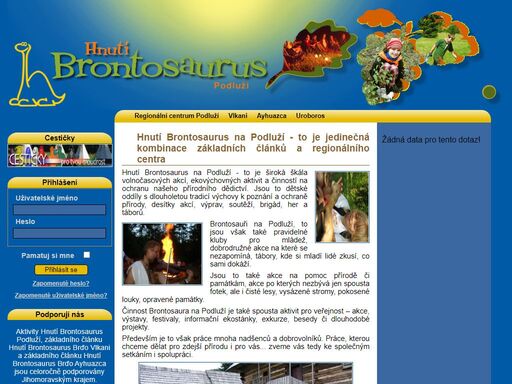 hb podluží - web regionálního centra hnutí brontosaurus na podluží