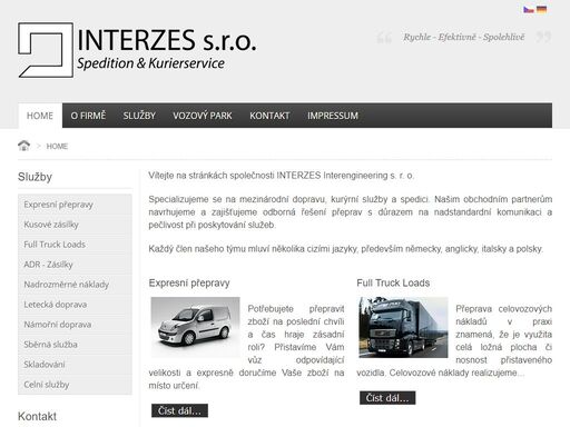 interzes interengineering s.r.o. - spolehlivé spediční, kurýrní a logistické služby.