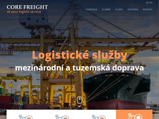 core freight s.r.o. je mladá, dynamická a rozvíjející se logistická společnost. přepravy zásilek po čr, eu či světa.