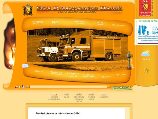 stránky sboru dobrovolných hasičů v novém městě na moravě.
