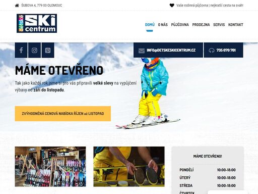 dětské skicentrum olomouc je půjčovna lyží a snowboardů nejen pro děti. nabízíme i kvalitní servis lyží a snowboardů. máme i prodejnu lyží.