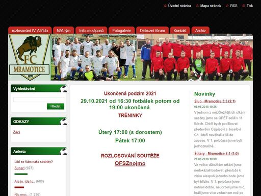 fotbalový klub fc mramotice. na stránkách můžete najít aktuální dění v našem klubu.