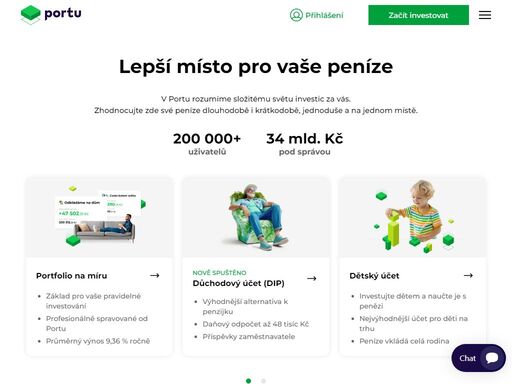 portu je online investiční platforma, umožňující investovat do globálně diverzifikovaných portfolií složených na míru potřebám a cílům každého investora.