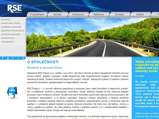 stránky společnosti rse project jejíž hlavní činností je projektování svislého, vodorovného a přechodného dopravního značení.