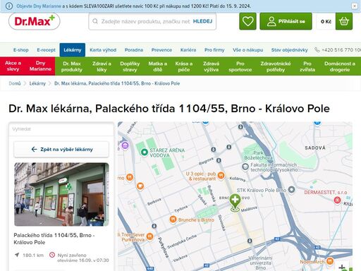 dr. max lékárna, palackého třída 1104/55, brno - královo pole | dr. max lékárna