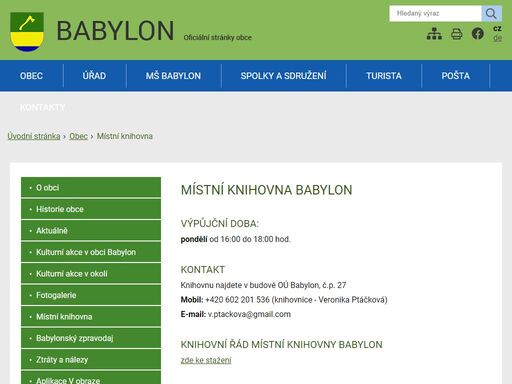 oficiální stránky obce babylon