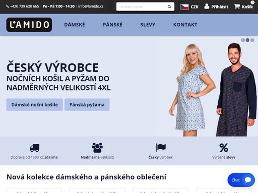 lamido, a.s. - český výrobce nočních košil, pyžam a funkčního prádla