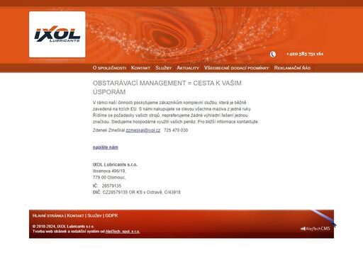 ixol lubricants s.r.o. je nezávislá velkoobchodní společnost s mazivy. poskytujeme obstarávací management maziv zavedených na trzích eu.