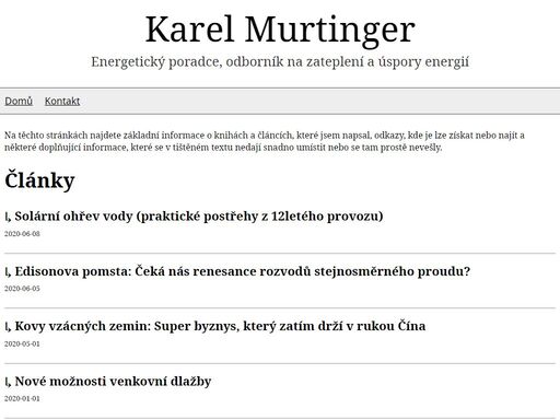 karel murtinger * energetický poradce, odborník na zateplení a úspory energií
