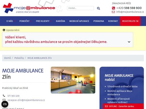 moje ambulance – největší síť ordinací praktických lékařů pro dospělé v čr. 12hodinová ordinační doba, online registrace i objednávka, hrazeno ze zp. 